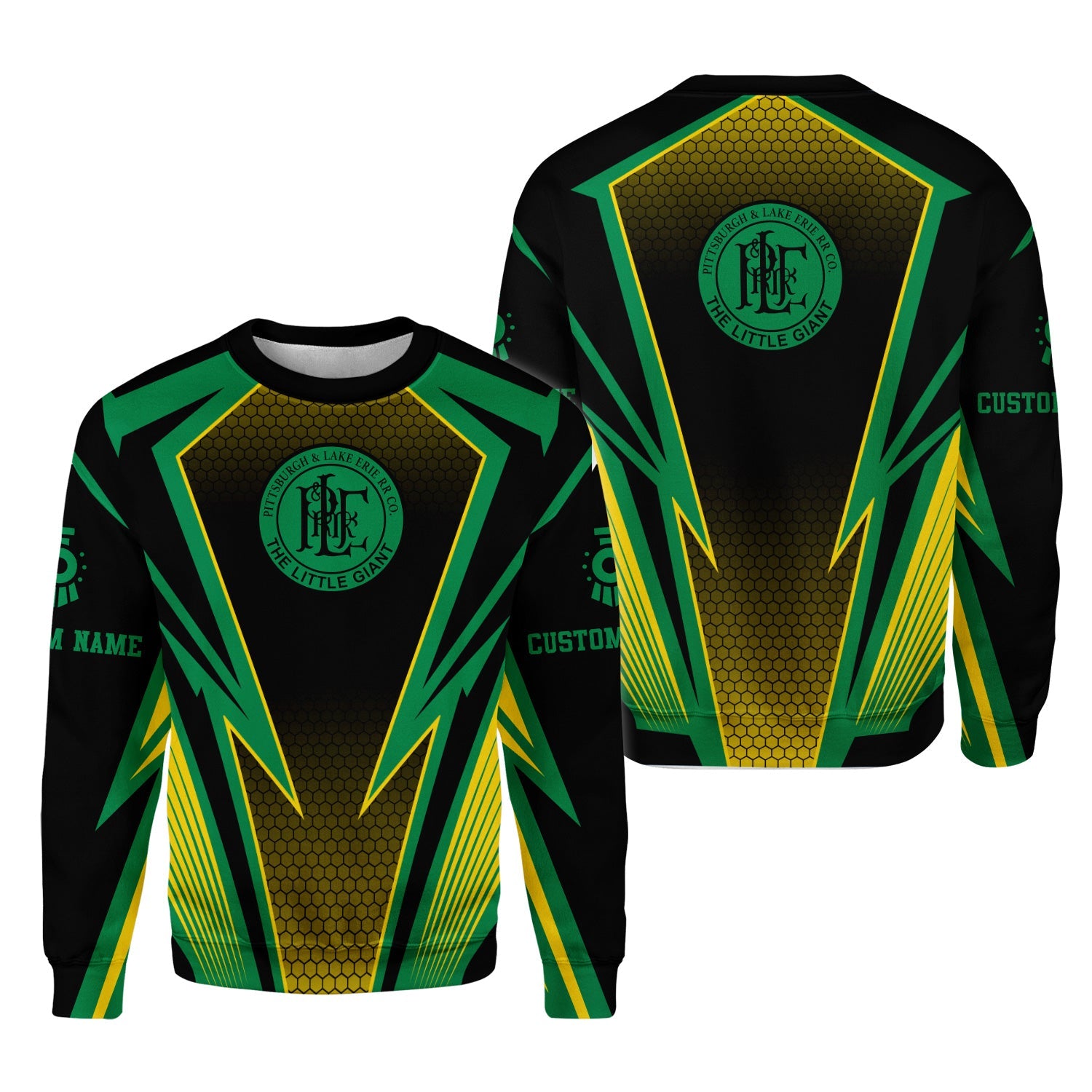 Railspirit Personalized Pittsburgh And Lake Erie Railroad Sweatshirt Lightning Graphic Style Shirt Gift Idea For Train Lover