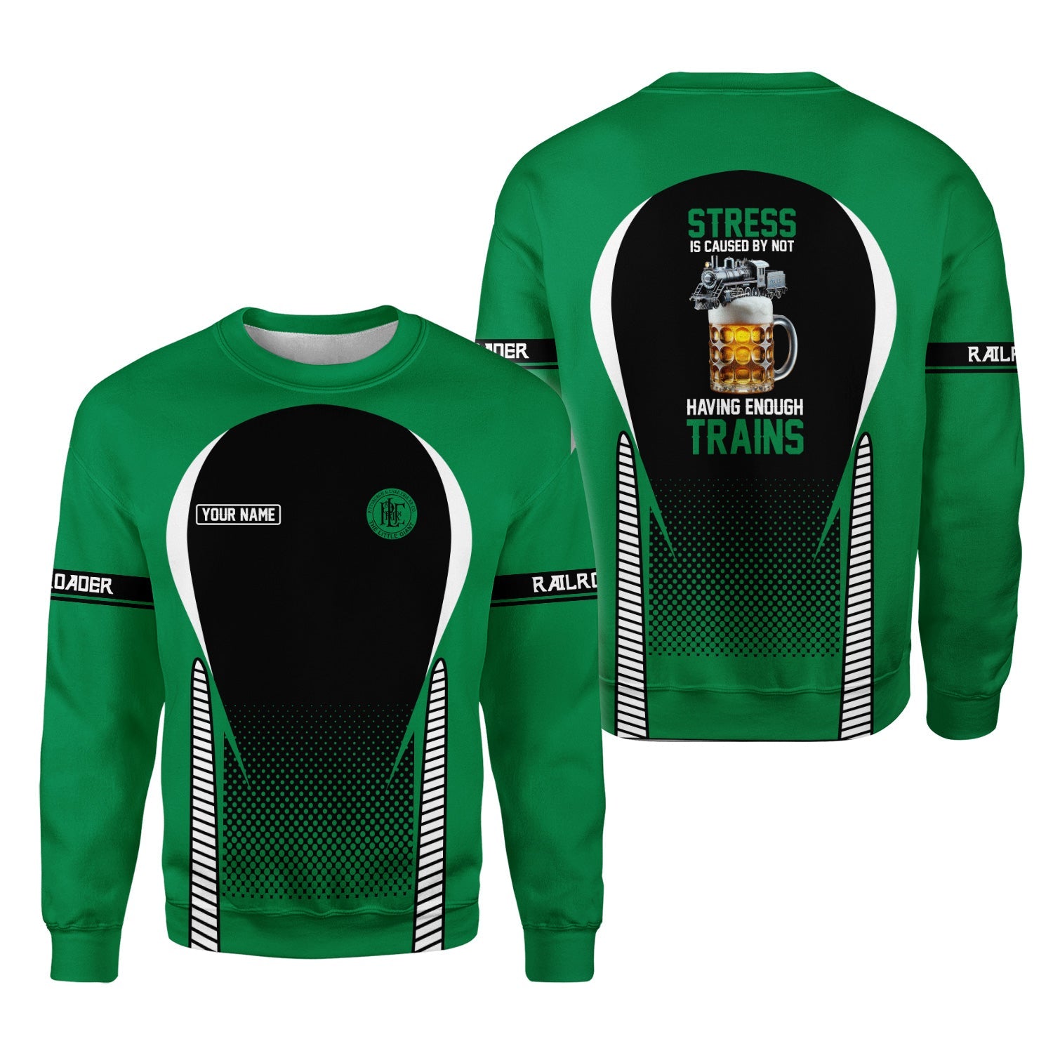 Railspirit Personalized Pittsburgh And Lake Erie Railroad Sweatshirt Stress Is Caused By Not Having Enough Trains Shirt All Over Print Shirt