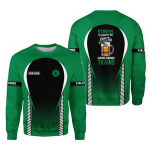 Railspirit Personalized Pittsburgh And Lake Erie Railroad Sweatshirt Stress Is Caused By Not Having Enough Trains Shirt All Over Print Shirt