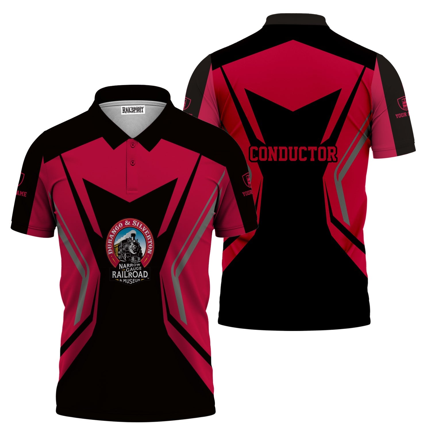Railspirit Personalized Durango And Silverton Narrow Gauge Railroad Polo Shirt Unique Style with Custom Job Train Shirt