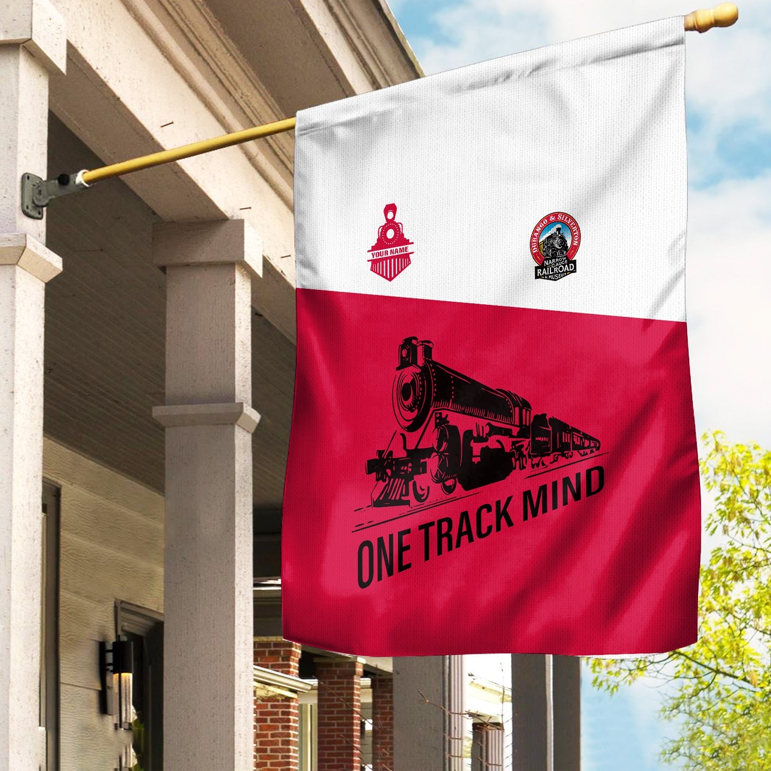 Railspirit Personalized Durango And Silverton Narrow Gauge Railroad Garden Flag One Track Mind Flag Gift Idea For Train Lover