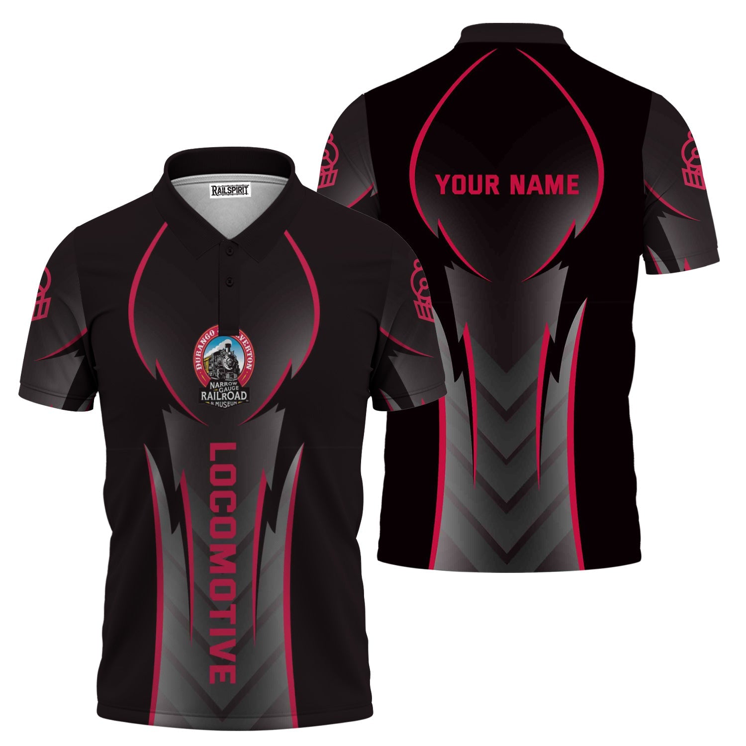 Railspirit Personalized Durango And Silverton Narrow Gauge Railroad Polo Shirt Striking Line Style Train Shirt For Locomotive Lovers