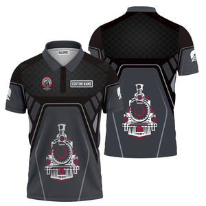 Railspirit Personalized Durango And Silverton Narrow Gauge Railroad Polo Shirt Steam Locomotive Engine Graphic Train Shirt All Over Print