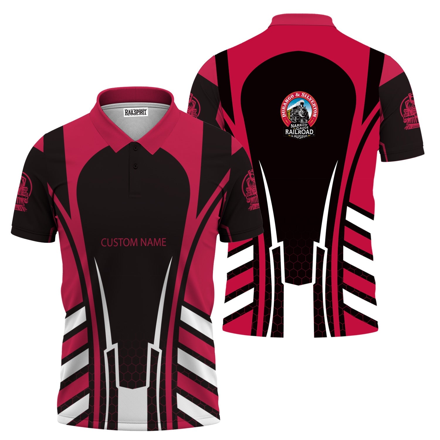 Railspirit Personalized Durango And Silverton Narrow Gauge Railroad Polo Shirt Striped Railroad Style Train Shirt All Over Print