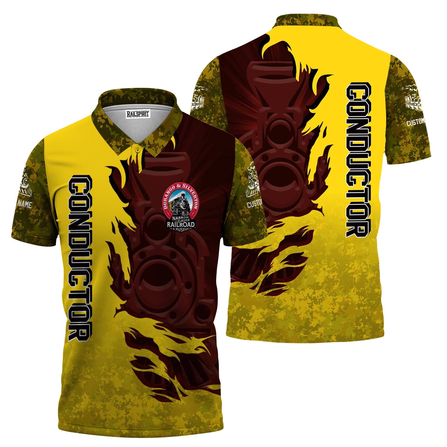 Railspirit Personalized Durango And Silverton Narrow Gauge Railroad Polo Shirt Blazing Style with Custom Position Train Shirt