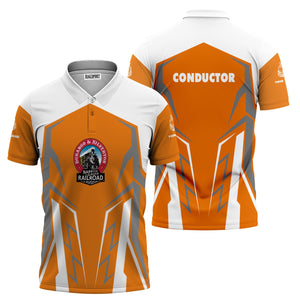 Railspirit Personalized Durango And Silverton Narrow Gauge Railroad Polo Shirt Futuristic Design with Custom Job Train Shirt