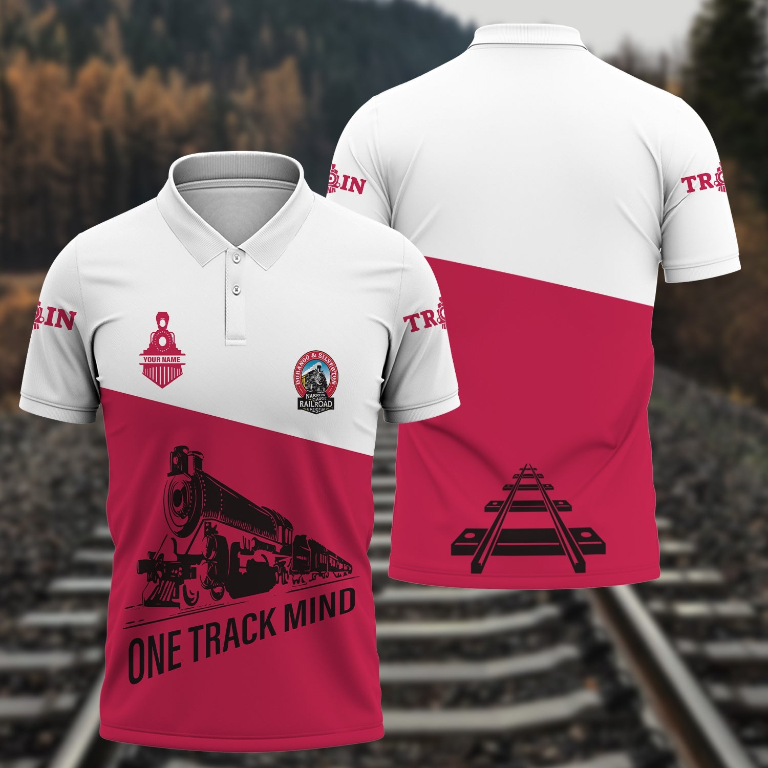 Railspirit Personalized Durango And Silverton Narrow Gauge Railroad Polo Shirt One Track Mind Unisex Train Shirt Gift Idea For Train Lover