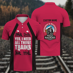 Railspirit Custom Name Durango And Silverton Narrow Gauge Railroad Polo Shirt Yes I Need All Those Train Printed Shirt