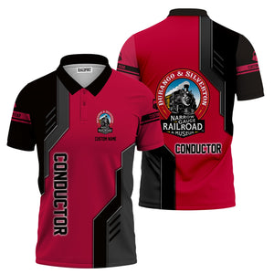 Railspirit Personalized Durango And Silverton Narrow Gauge Railroad Polo Shirt Unique Railway Style with Custom Job Train Shirt