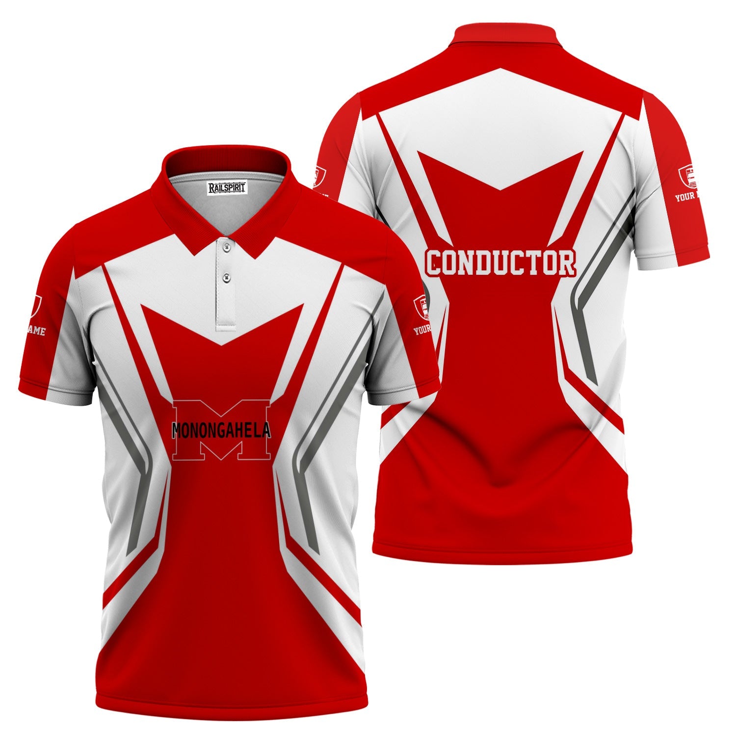 Railspirit Personalized Monongahela Railroad Polo Shirt Unique Style with Custom Job Train Shirt
