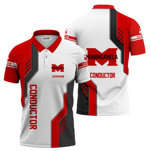 Railspirit Personalized Monongahela Railroad Polo Shirt Unique Railway Style with Custom Job Train Shirt