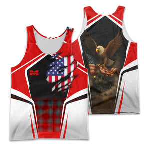 Railspirit Personalized Monongahela Railroad Men Tank Top American Eagle Vintage Train Shirt