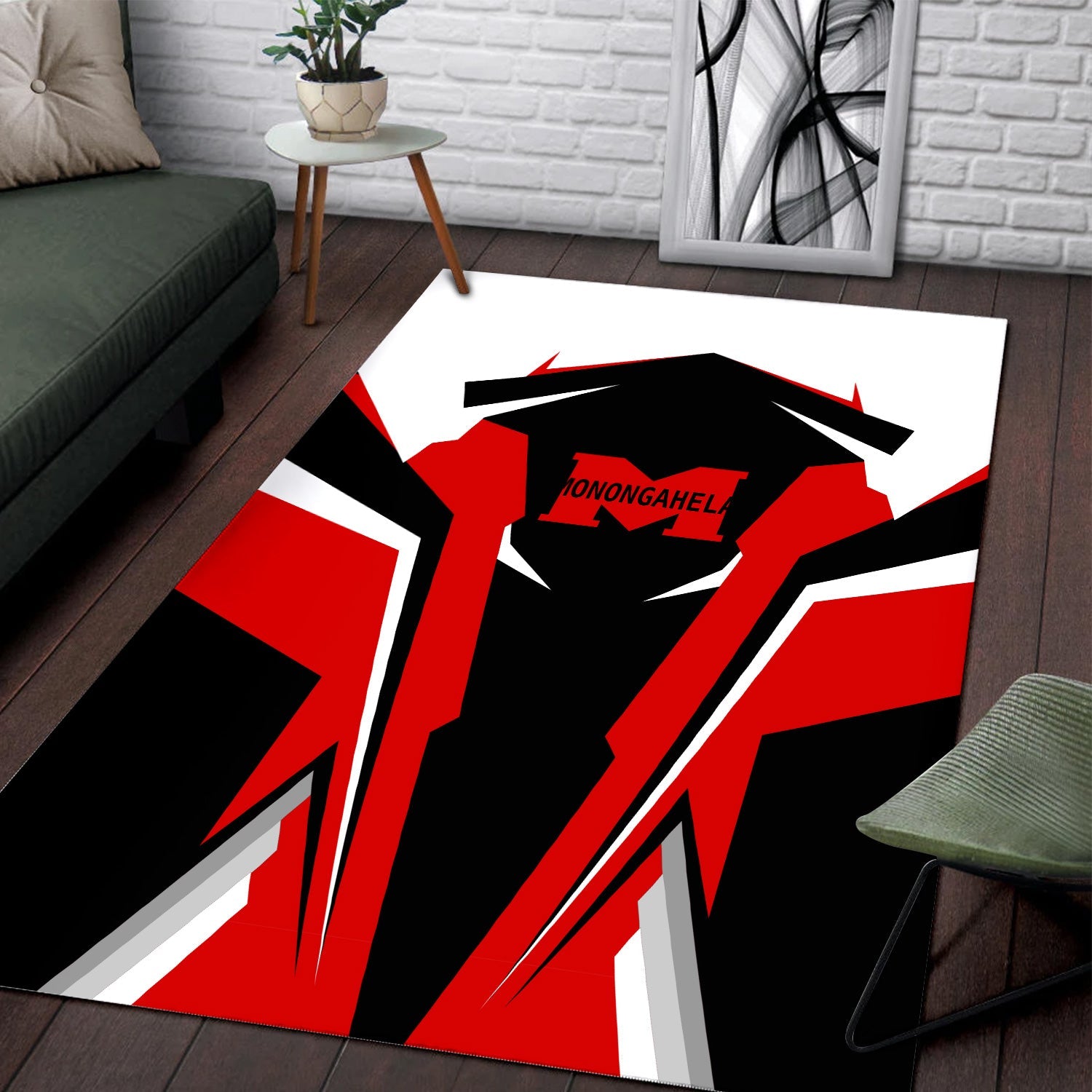 Railspirit Personalized Monongahela Railroad Area Rug Strong Line Style Train Area Rug Gift Idea For Train Lover