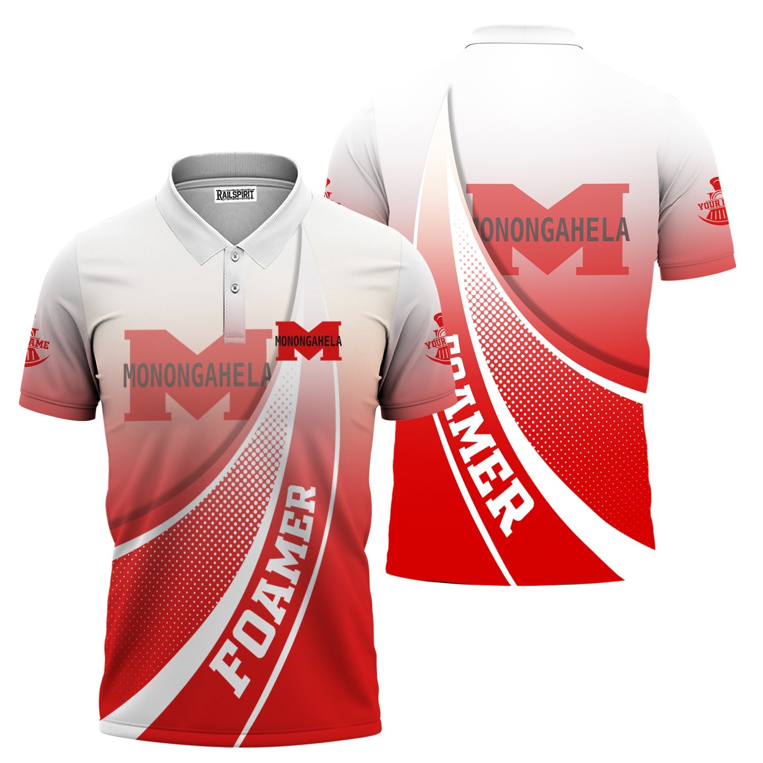 Railspirit Personalized Monongahela Railroad Polo Shirt Railway-Themed Style Shirt Gift Idea For Trainspotter