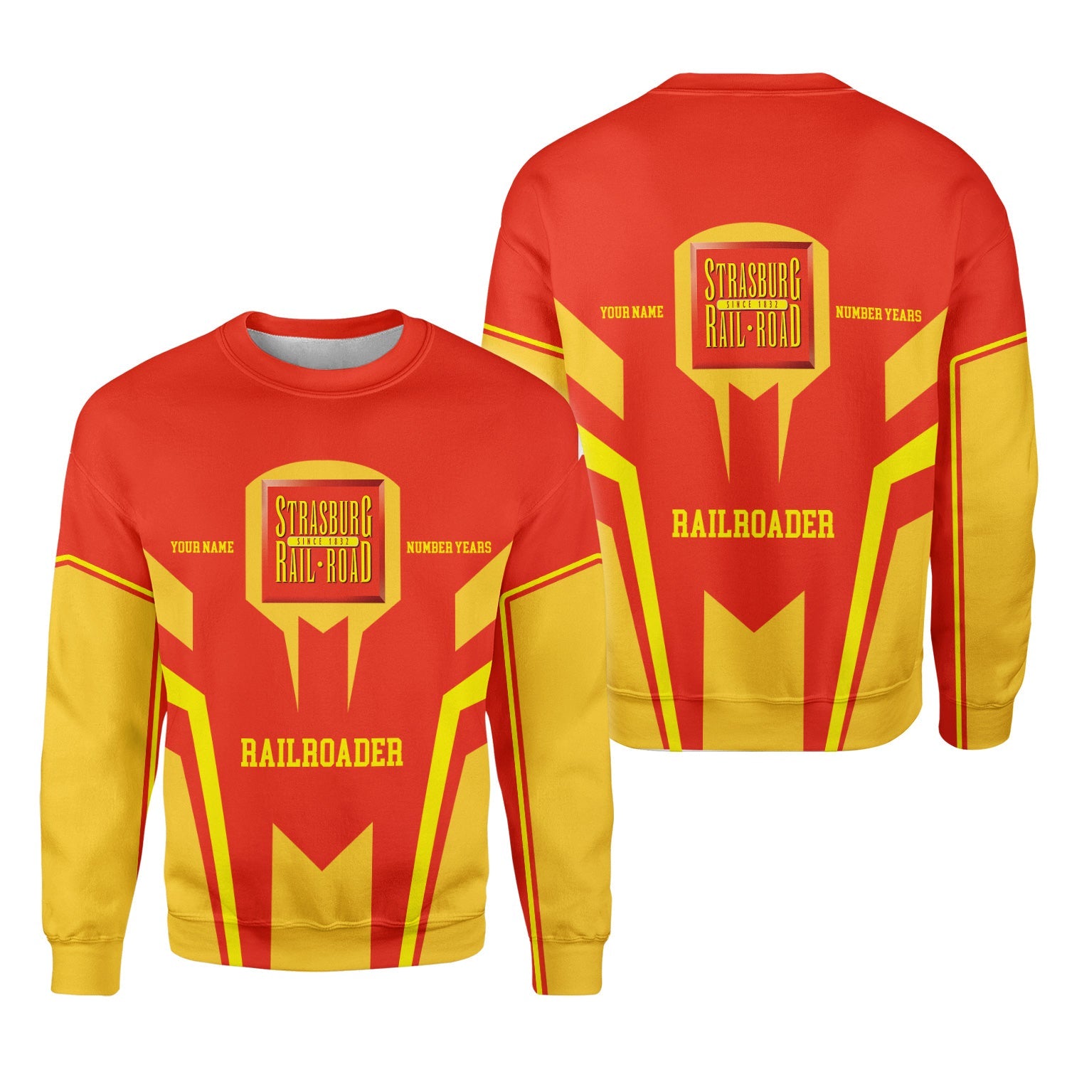 Railspirit Personalized Strasburg Railroad Sweatshirt Custom Year Railroader Shirt Gift Idea For Train Lover