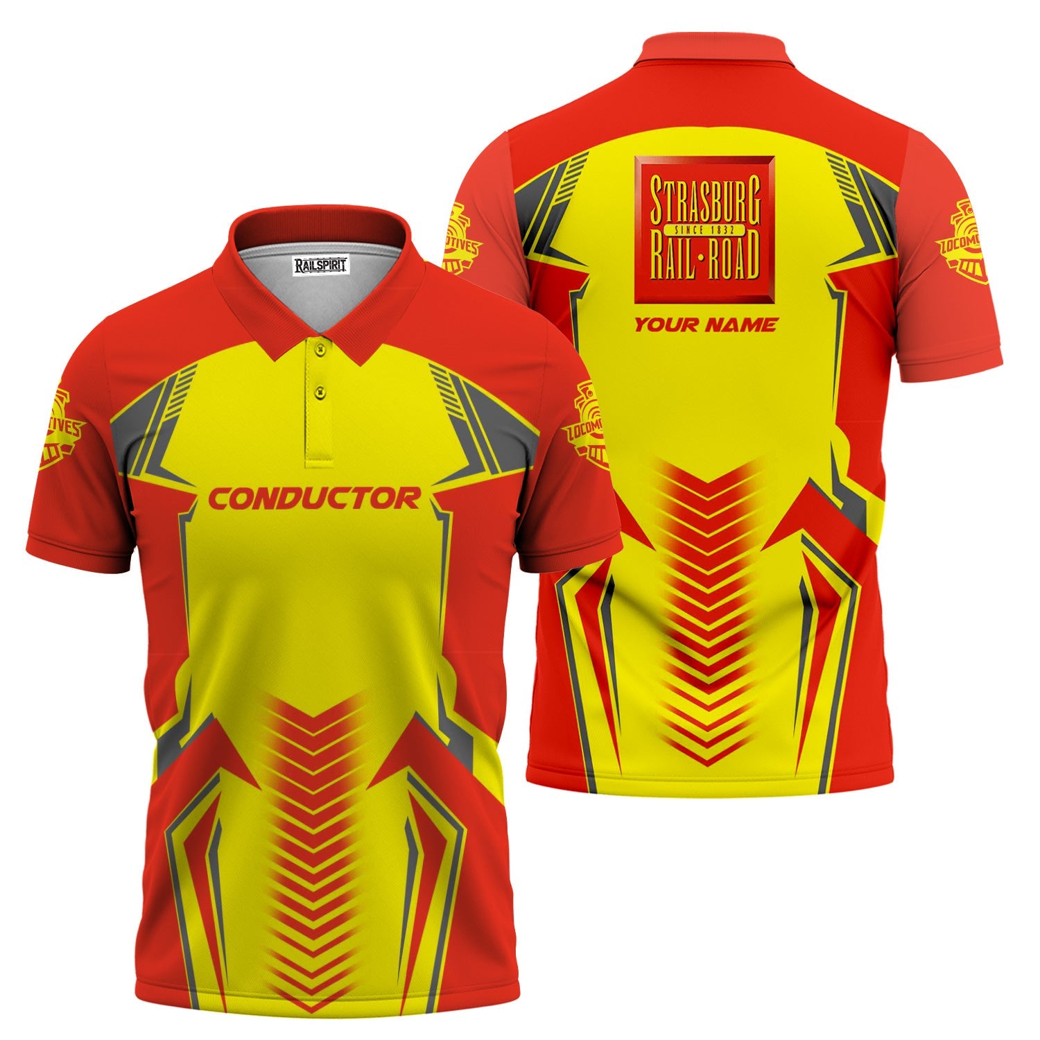 Railspirit Personalized Strasburg Railroad Polo Shirt Standout Style with Custom Position Train Shirt