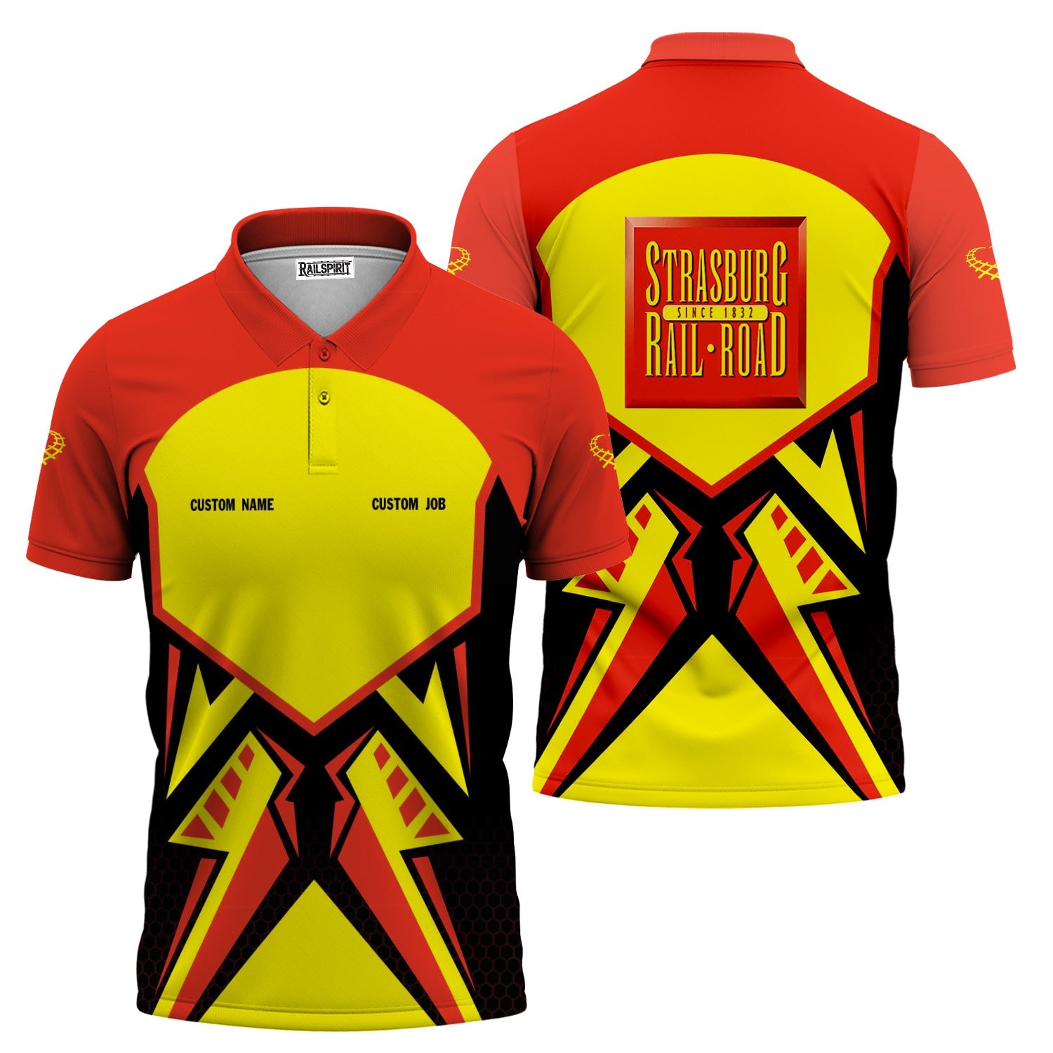 Railspirit Personalized Strasburg Railroad Polo Shirt Vibriant Style with Custom Position Train Shirt