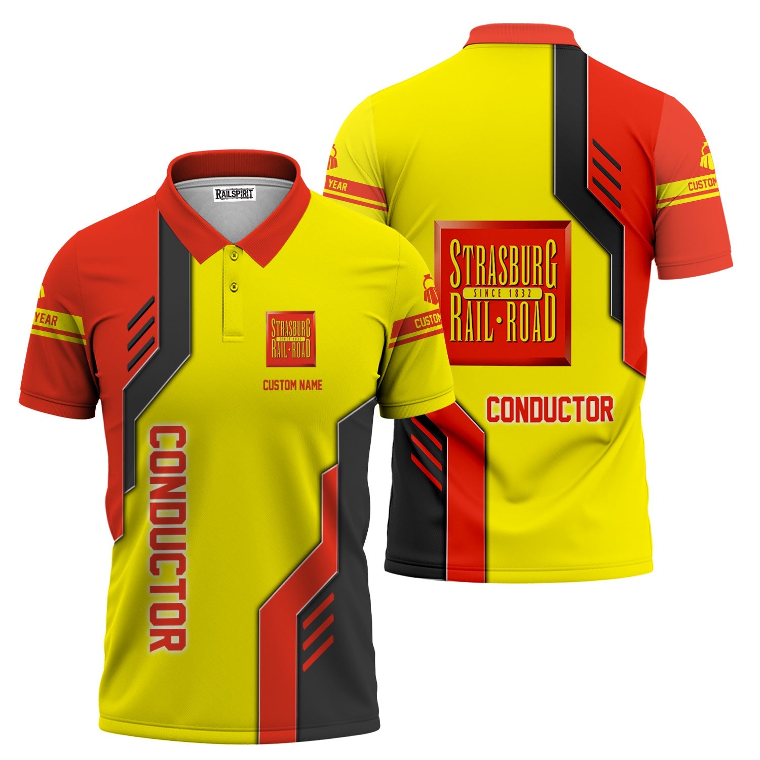 Railspirit Personalized Strasburg Railroad Polo Shirt Unique Railway Style with Custom Job Train Shirt