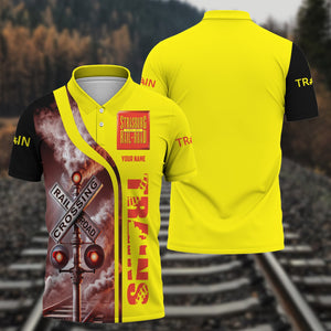 Railspirit Personalized Strasburg Railroad Polo Shirt Crossing Railroad Sign American Locomotive Train Shirt All Over Print