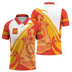 Railspirit Personalized Strasburg Railroad Polo Shirt Flame-Inspired Style Shirt Gift Idea For Train Lovers