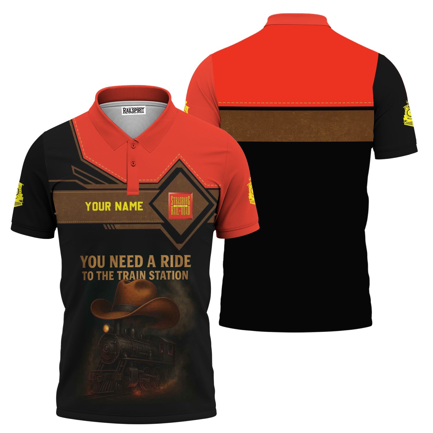 Railspirit Personalized Strasburg Railroad Polo Shirt You Need A Ride To The Train Station Shirt For Train Lovers
