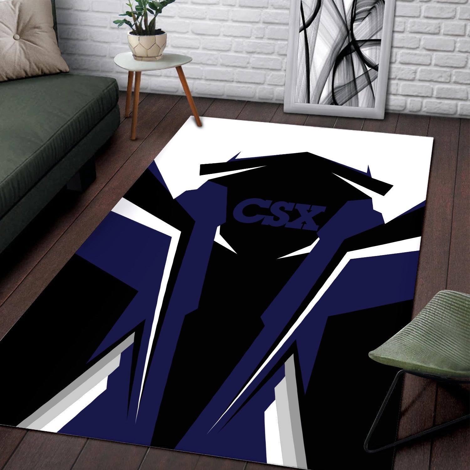 Railspirit Personalized CSX Transportation Railroad Area Rug Strong Line Style  Train Area Rug Gift Idea For Train Lover