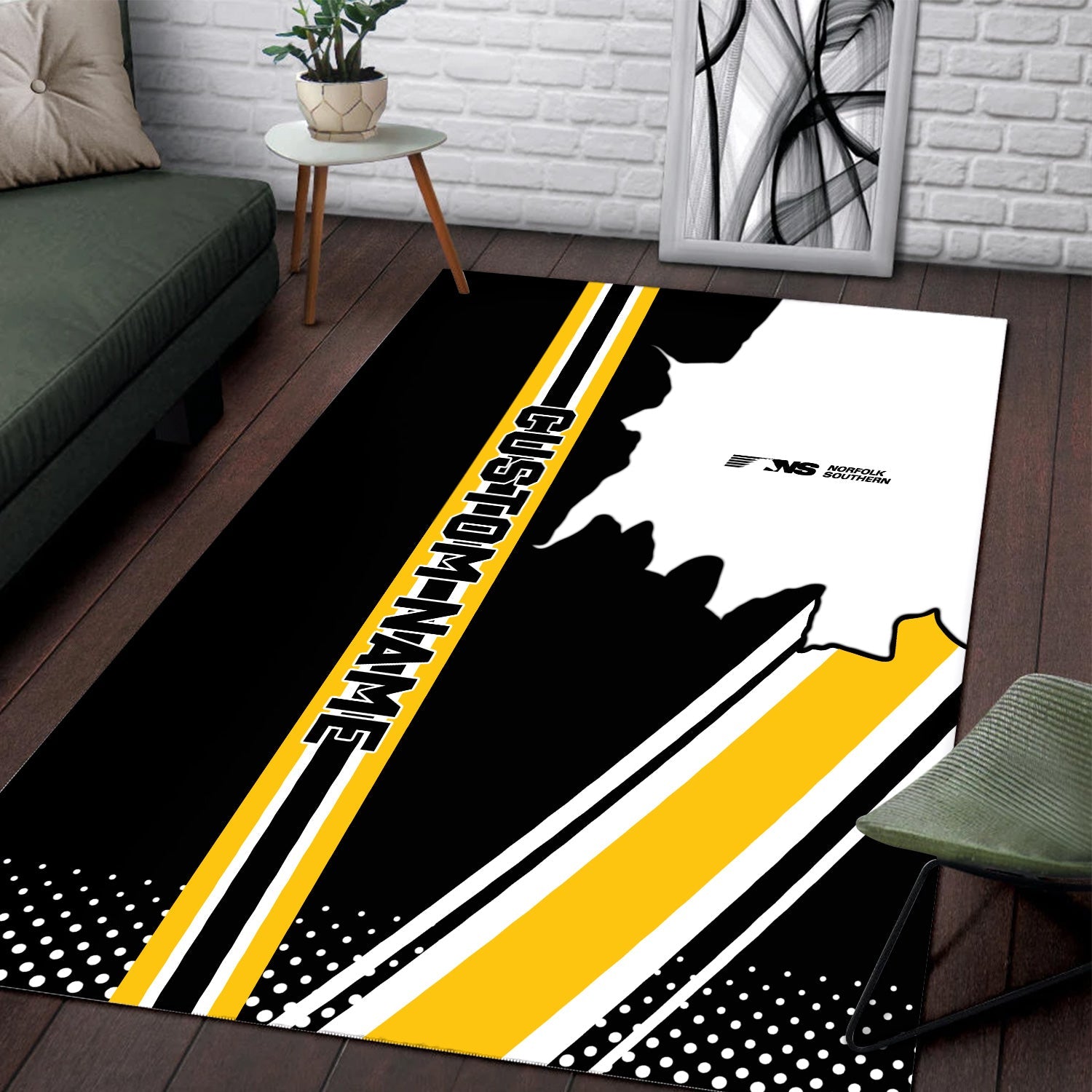 Railspirit Personalized Norfolk Southern Railway Area Rug Vintage All Over Printed Rug