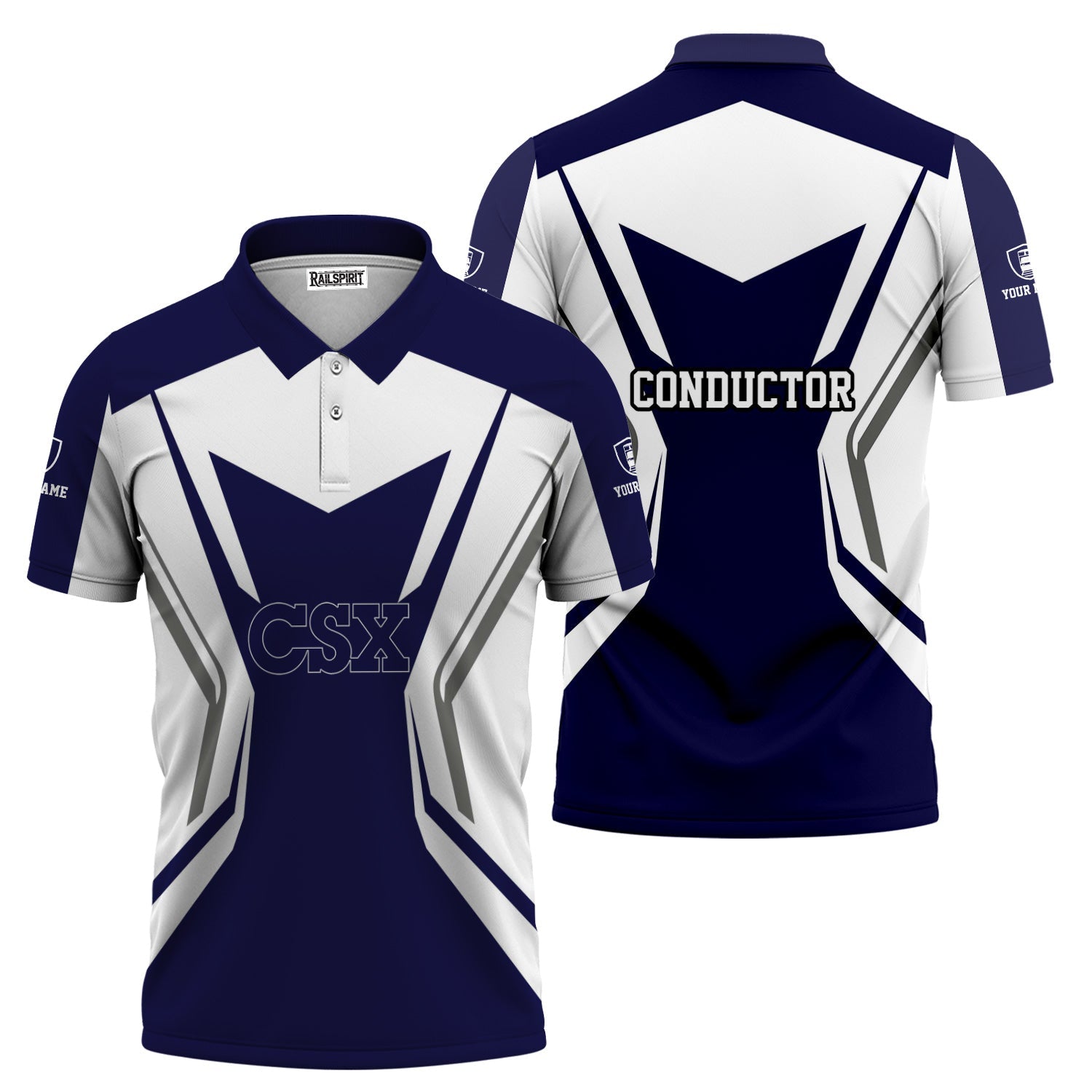 Railspirit Personalized CSX Transportation Railroad Polo Shirt Unique Style with Custom Job Train Shirt