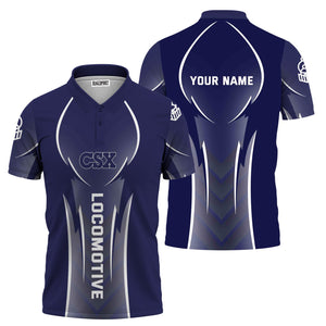 Railspirit Personalized CSX Transportation Railroad Polo Shirt Striking Line Style Train Shirt For Locomotive Lovers