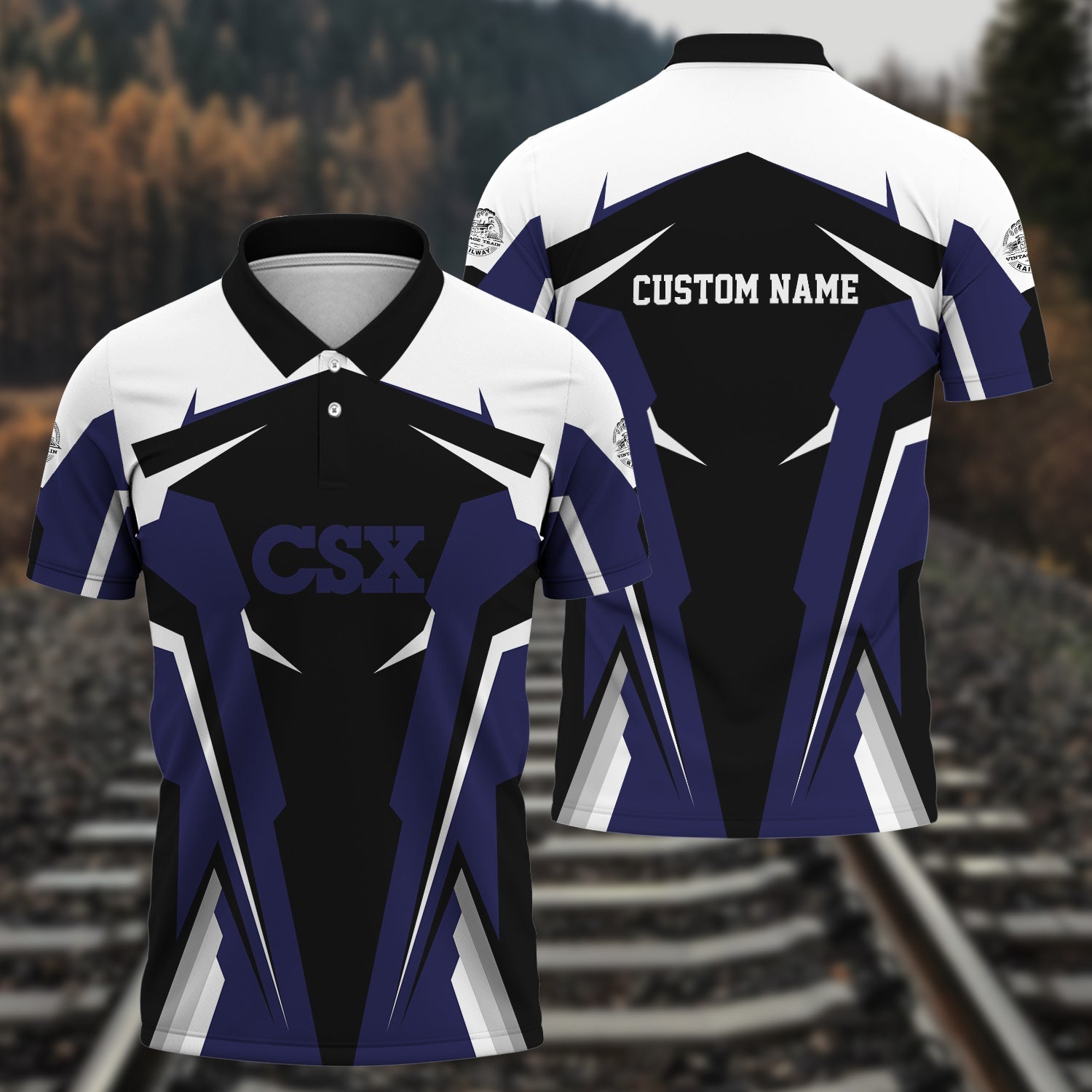 Railspirit Personalized CSX Transportation Railroad Polo Shirt Strong Line Style Train Unisex Shirt All Over Print