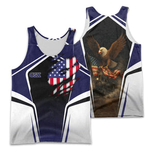 Railspirit Personalized CSX Transportation Railroad Men Tank Top American Eagle Vintage Train Shirt