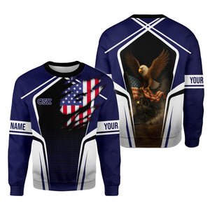 Railspirit Personalized CSX Transportation Railroad Sweatshirt American Eagle Vintage Train Shirt