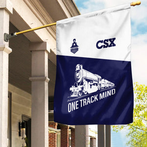 Railspirit Personalized CSX Transportation Railroad Garden Flag One Track Mind Flag Gift Idea For Train Lover