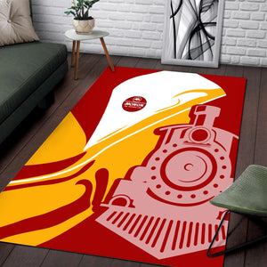Railspirit Monon Railroad Area Rug Flame-Inspired Style Rug Gift Idea For Train Lovers