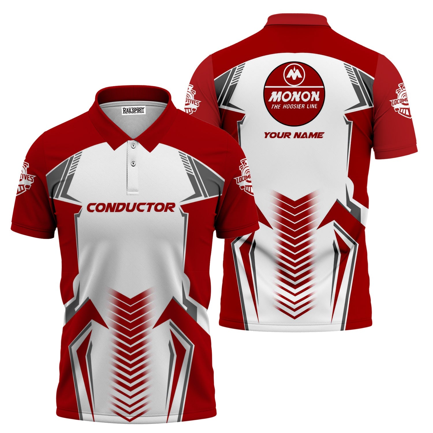 Railspirit Personalized Monon Railroad Polo Shirt Standout Style with Custom Position Train Shirt