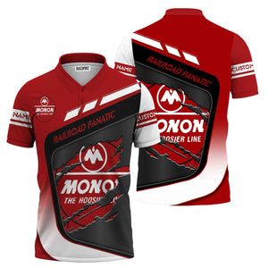Railspirit Personalized Monon Railroad Polo Shirt Ripped Texture Style Train Shirt For Railroad Fanatic