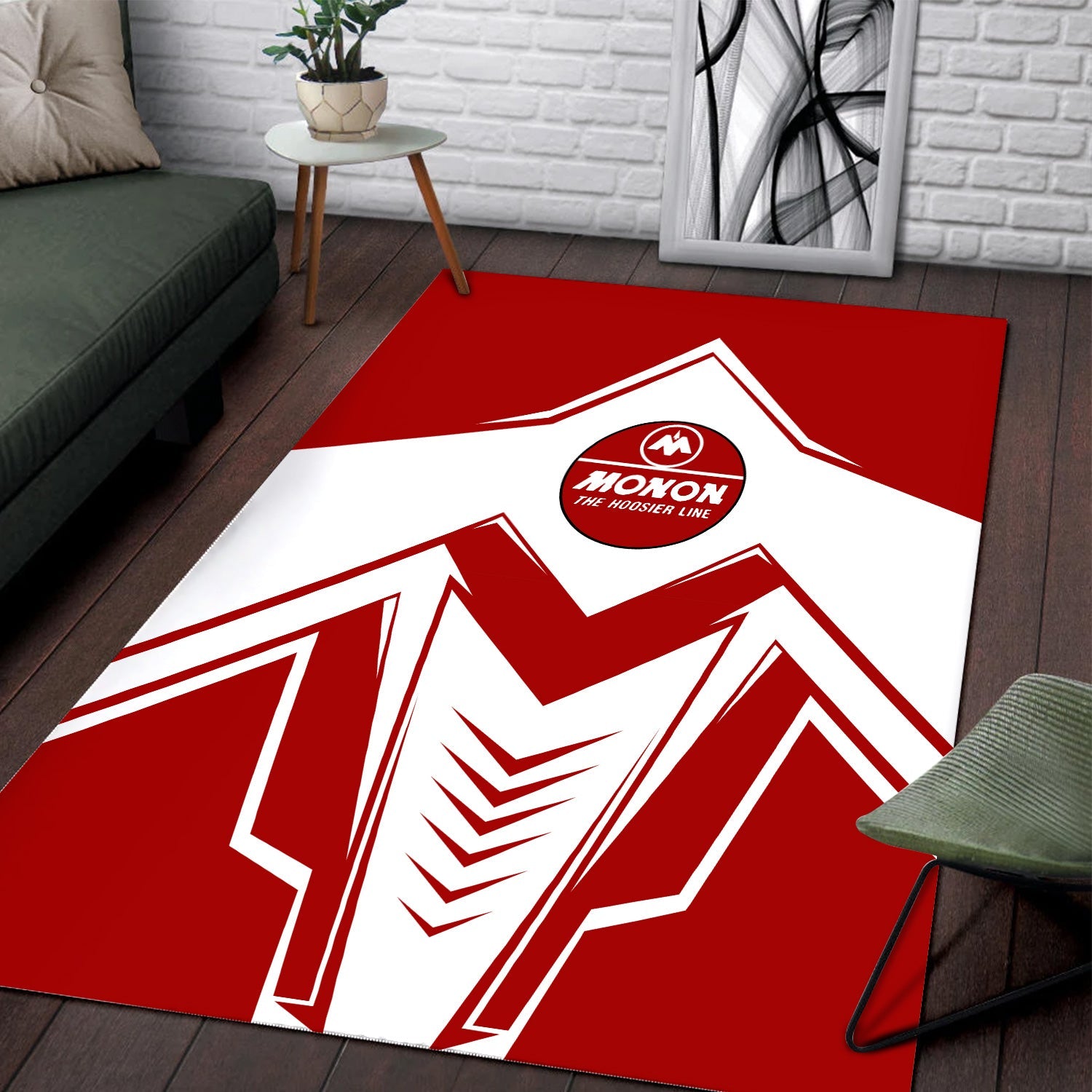 Railspirit Monon Railroad Area Rug Railway Trainspotter Style Rug Gift Idea For Foamers