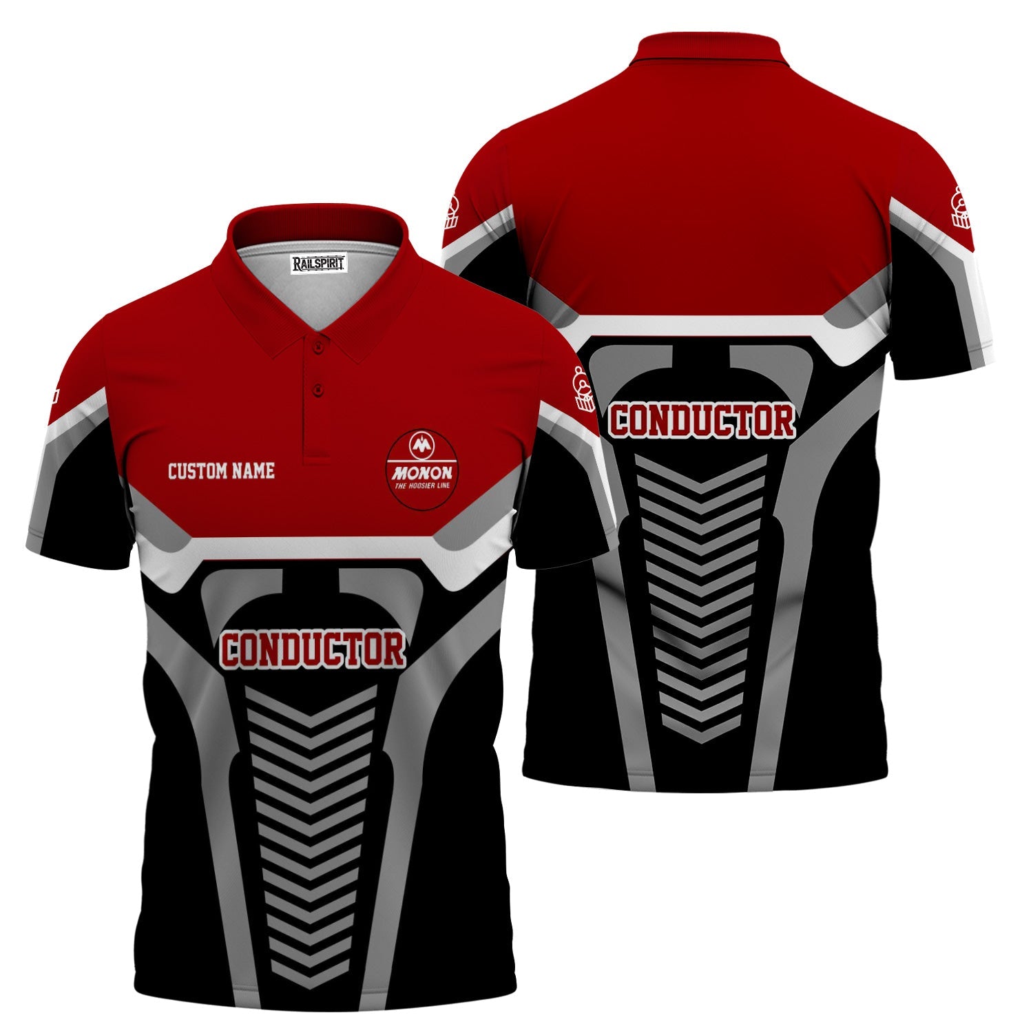 Railspirit Personalized Monon Railroad Polo Shirt Track-Inspired with Custom Job Position  Train Shirt