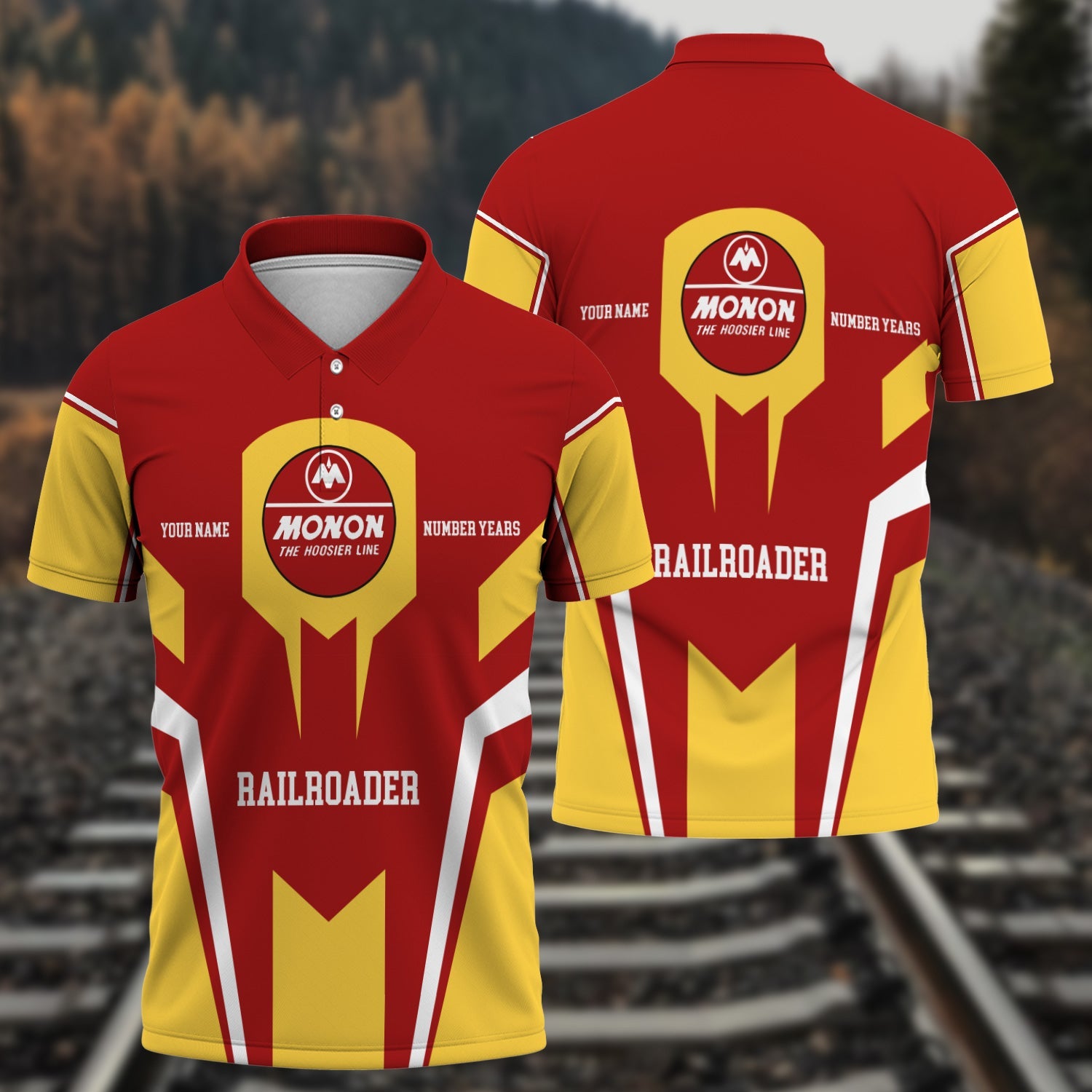 Railspirit Personalized Monon Railroad Polo Shirt Custom Year Railroader Shirt Gift Idea For Train Lover