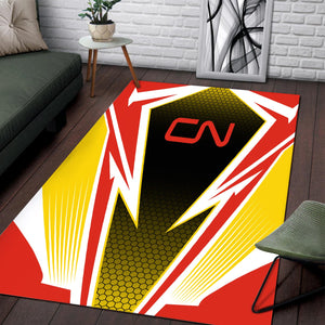 Railspirit Canadian National Railroad Area Rug Lightning Graphic Style Rug Gift Idea For Train Lover
