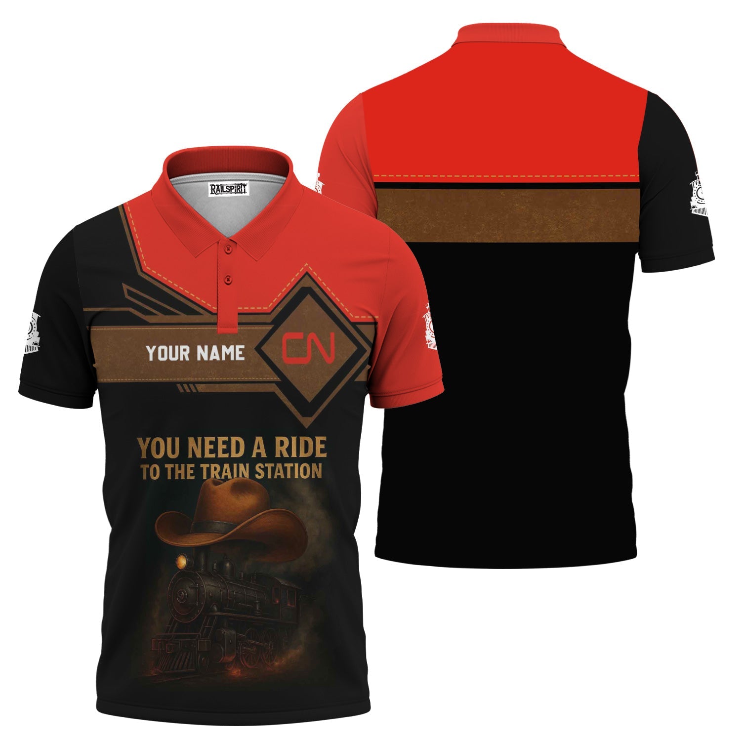 Railspirit Personalized Canadian National Railroad Polo Shirt You Need A Ride To The Train Station Shirt For Train Lovers