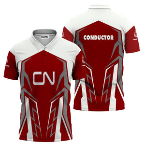 Railspirit Personalized Canadian National Railroad Polo Shirt Futuristic Design with Custom Job Train Shirt