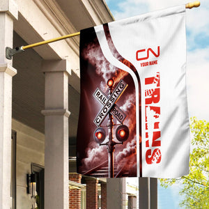 Railspirit Personalized Canadian National Railroad Garden Flag Railroad Crossing Sign Flag All Over Print
