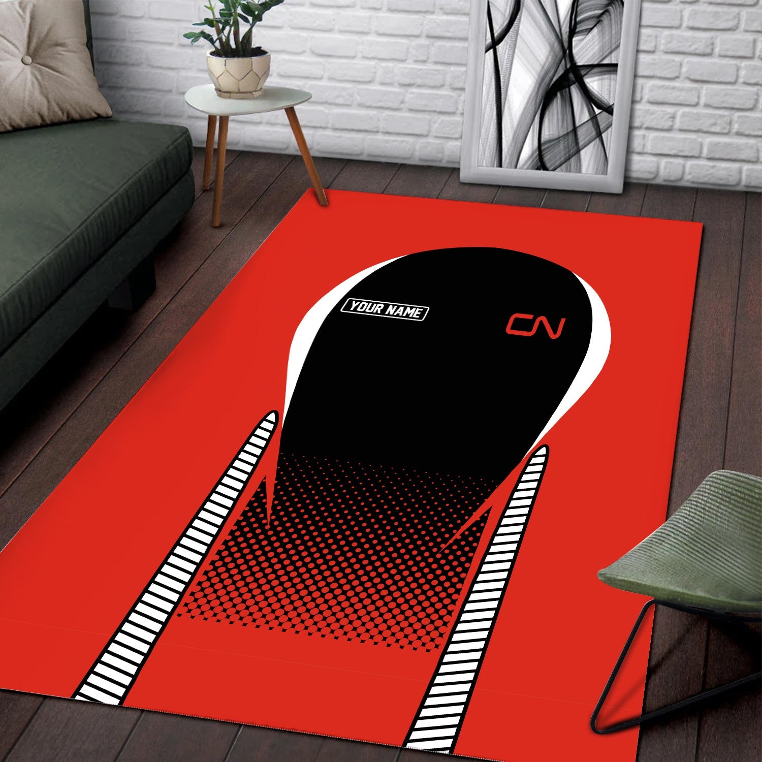 Railspirit Personalized Canadian National Railroad Area Rug All Over Printed Rug