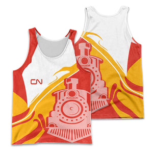 Railspirit Personalized Canadian National Railroad Men Tank Top Flame-Inspired Style Shirt Gift Idea For Train Lovers