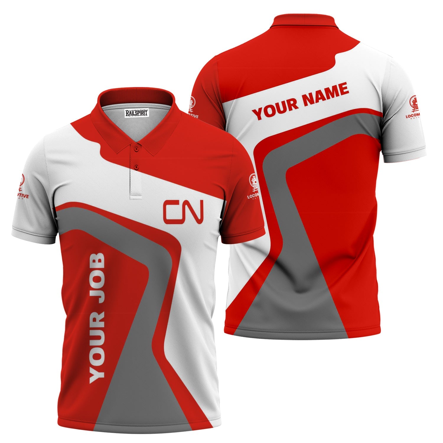 Railspirit Personalized Canadian National Railroad Polo Shirt Unique Design with Custom Job Position Train Shirt