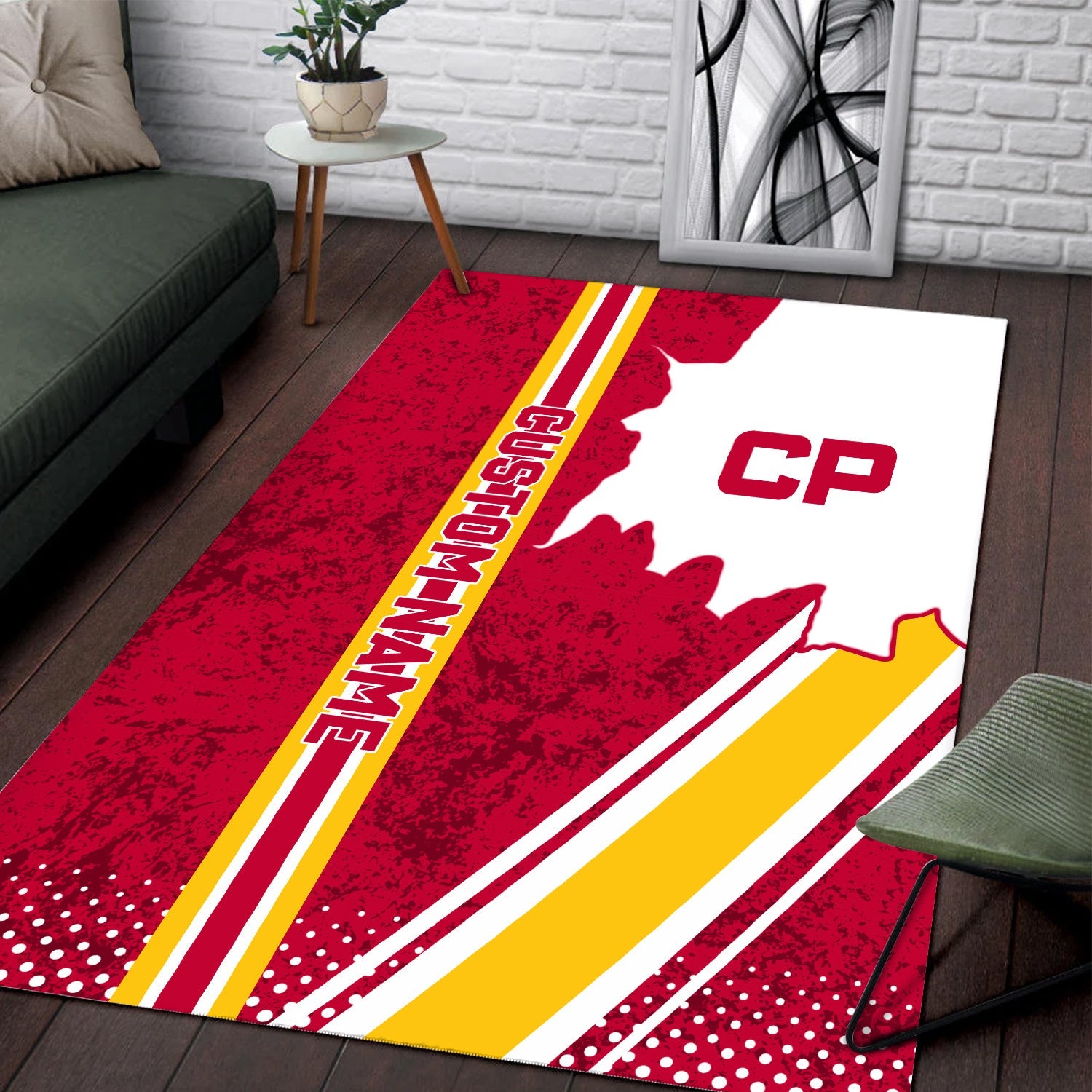 Railspirit Personalized Canadian Pacific Railroad Area Rug Vintage All Over Printed Rug