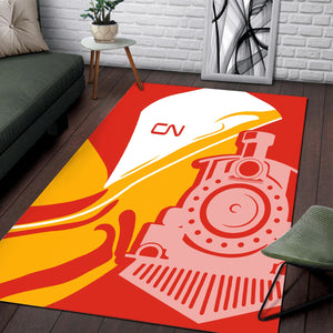 Railspirit Canadian National Railroad Area Rug Flame-Inspired Style Rug Gift Idea For Train Lovers