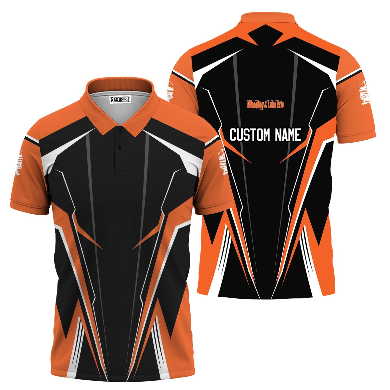 Railspirit Personalized Wheeling And Lake Erie Railroad Polo Shirt Lightning-Edge Design Train Shirt For Railroad Lovers