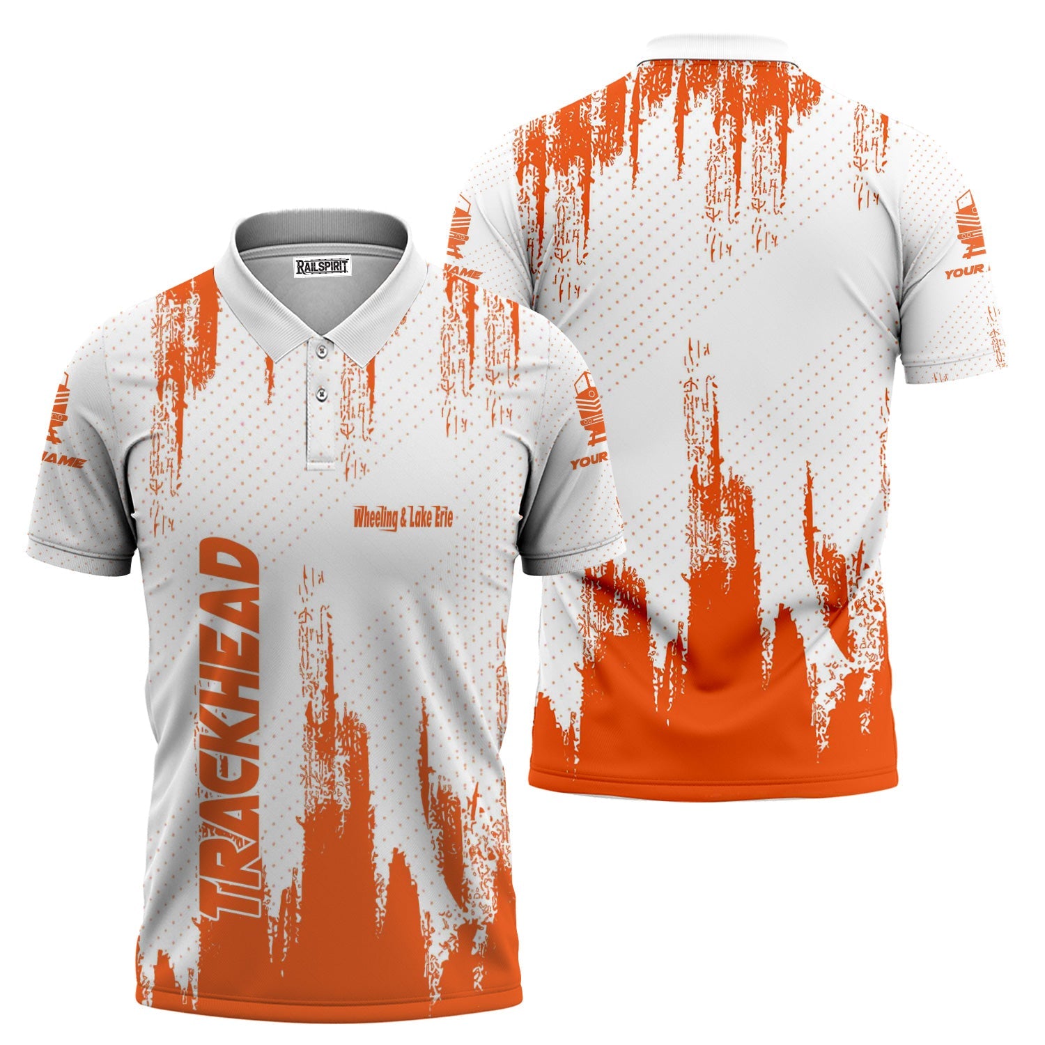 Railspirit Personalized Wheeling And Lake Erie Railroad Polo Shirt Paint Impact Design Train Shirt for Trackhead